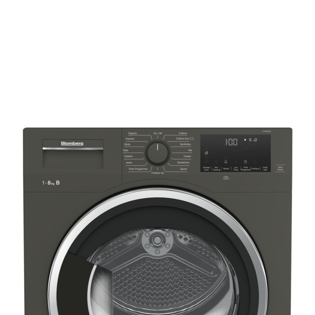 Blomberg LTK38030G 8kg Condenser Tumble Dryer - Graphite