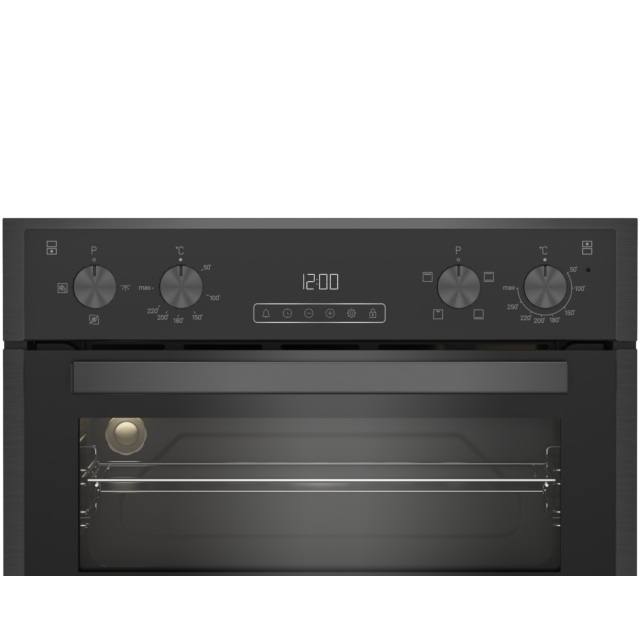 Blomberg RODN9202DX Built In Electric Double Oven - Dark Steel