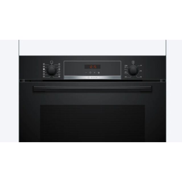 Bosch HQA574BB3B Series 4 Built-In Electric Single Oven with Pyrolytic Cleaning, Black, A+ Rated
