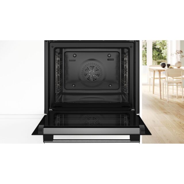 Bosch HQA574BS3B Series 4 Built-In Single Oven With Added Steam, Self Cleaning