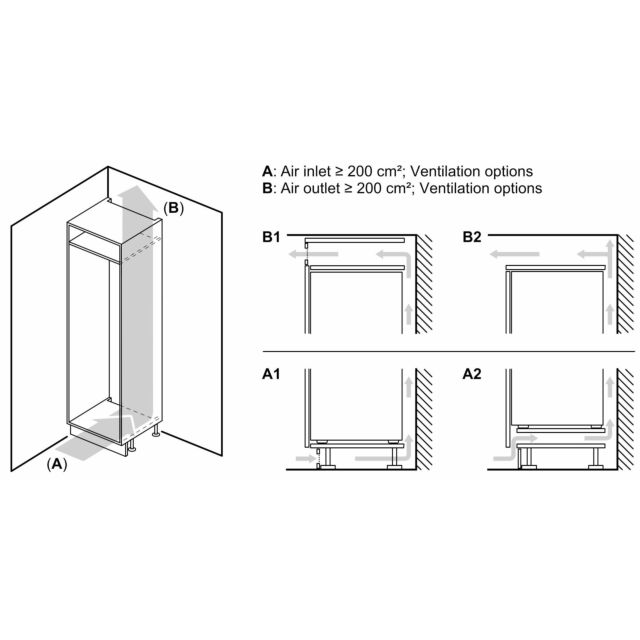 Bosch KIN85NSE0G Series 2 Integrated 50/50 Fridge Freezer, Frost Free, Slider Fixing