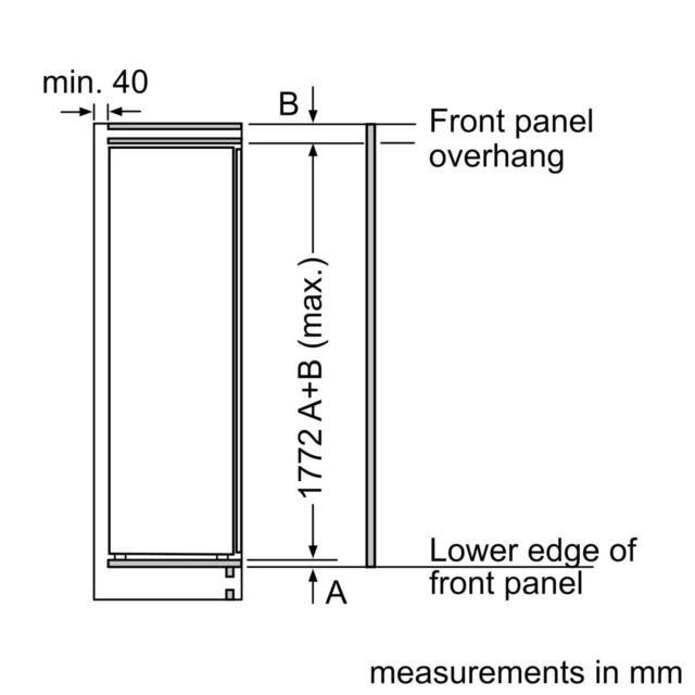 Bosch KIR81ADD0G Series 6 Built-In Tall Larder Fridge, Vitafresh, Soft Close Hinge, Fixed Hinge