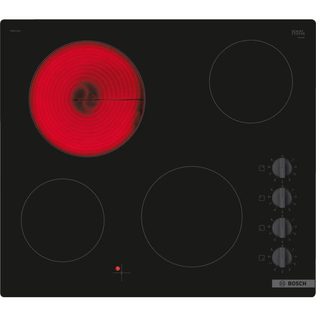 Bosch PKE611CA3E Series 2 60cm Ceramic Hob, 4 zones, Side control