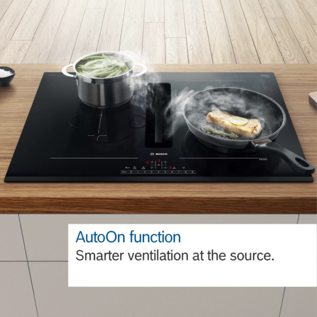 Bosch PVQ731H26E Series 6 70cm Venting Induction Hob, 2x Combizones,