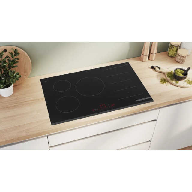 Bosch PXV831HC1E Series 6 80cm Flex Induction Hob, 1x Flex Zone Plus 3 Zones
