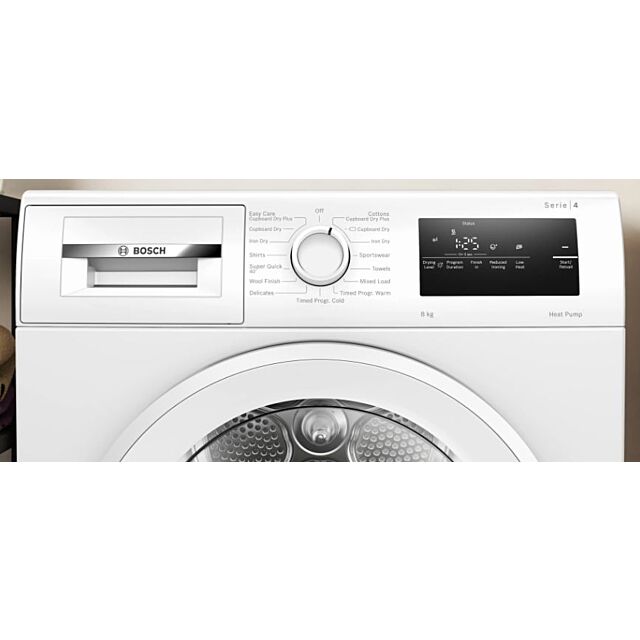 Bosch WTH85225GB Heat Pump Tumble Dryer 8 Kg Series 4 ,Autodry, Time Delay/Time Remaining, Led Displ