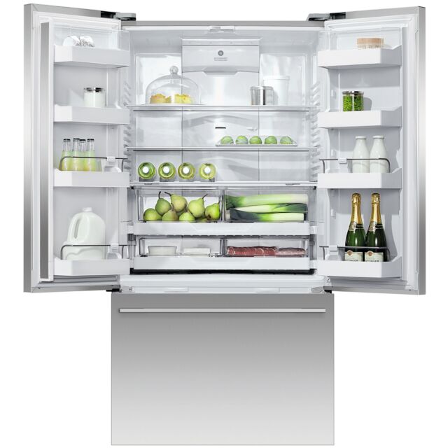 Fisher + Paykel RF540ADUX6 French Door Style American Fridge Freezer, Ice & Water, Stainless Steel, E Rated, Plumbed, 26685