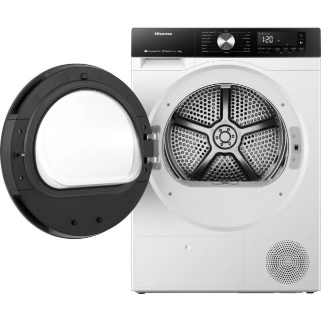 Hisense DH3S802BW3 8kg Heat Pump Tumble Dryer WiFi White