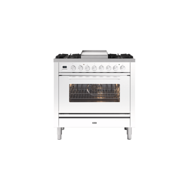 ILVE P09FWE3/ 90Cm Dual Fuel Single Cavity Rome Range Cooker, 4 Gas Burners & Frytop