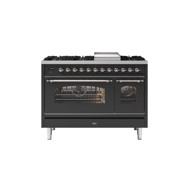 ILVE P12FNE3/ 120Cm Dual Fuel Milano Range Cooker, 6 Gas Burners + Frytop
