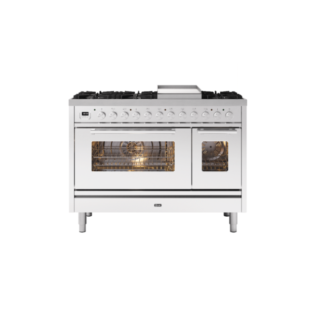 ILVE P12FWE3/ 120Cm Dual Fuel Roma Range Cooker, 6 Gas Burners & Fry Top