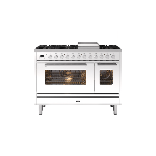 ILVE P12FWE3/ 120Cm Dual Fuel Roma Range Cooker, 6 Gas Burners & Fry Top