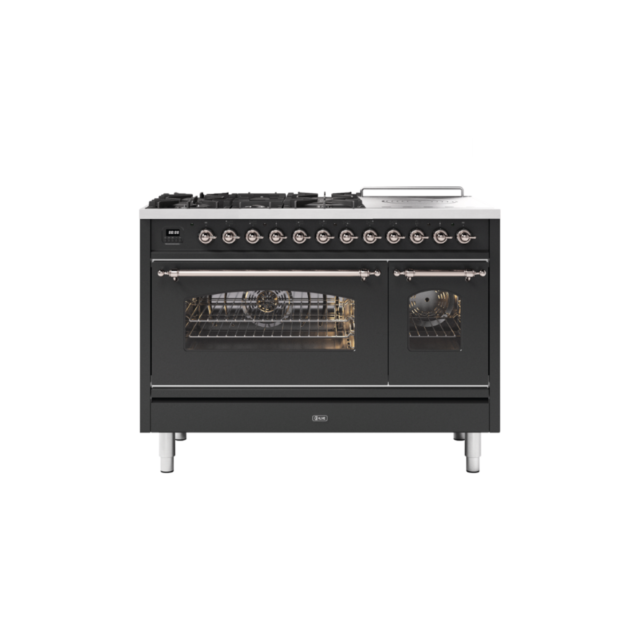 ILVE P12SNE3/ 120Cm Dual Fuel Milano Range Cooker, 5 Gas Burners + Coup De Feu
