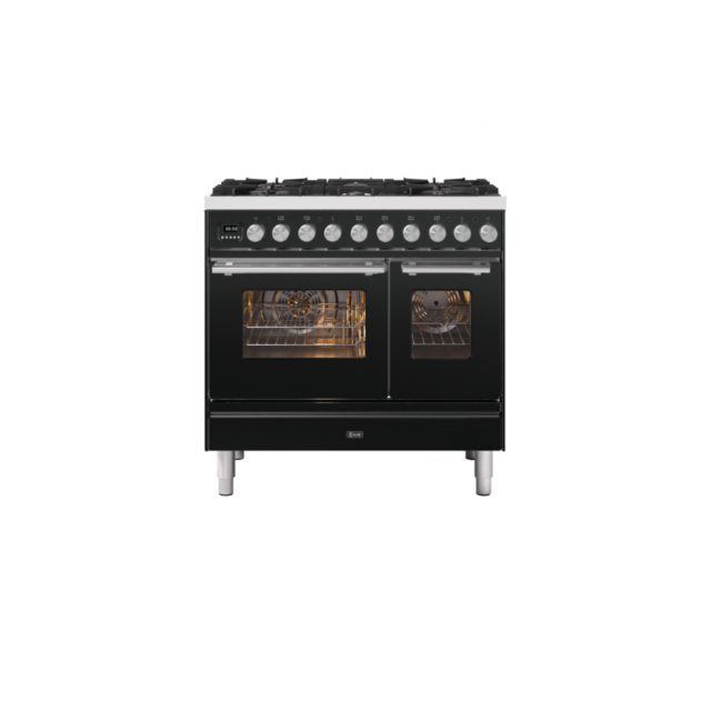 ILVE PD096WE3/ 90Cm Dual Fuel Roma Range Cooker, 6 Gas Burners