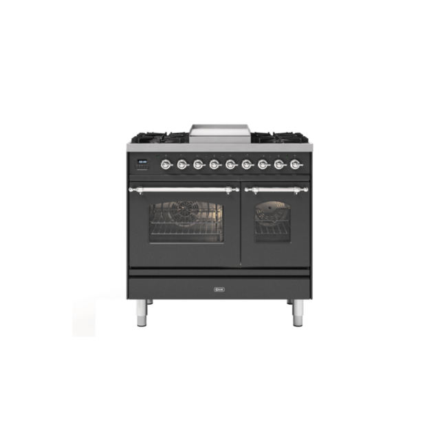 ILVE PD09FNE3/ 90Cm Dual Fuel Milano Range Cooker, 4 Gas Burners + Fry Top