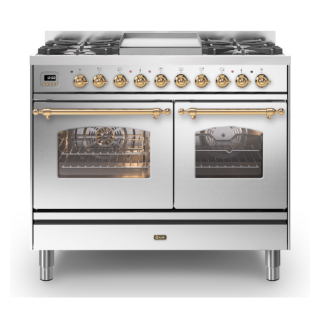 **EX DISPLAY ILVE PD10FNE3/ 100Cm Dual Fuel Milano Range Cooker, 4 Gas Burners + Frytop