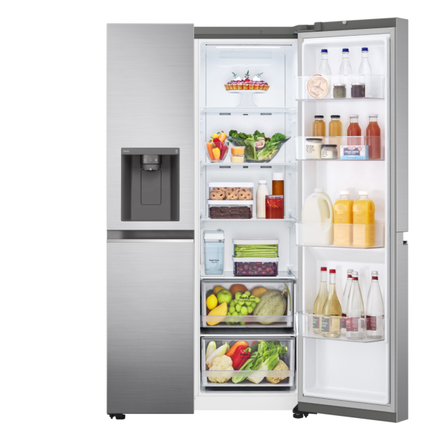 LG GSLV71PZTD 91.3cm Frost Free American Style Fridge Freezer - Shiny Steel