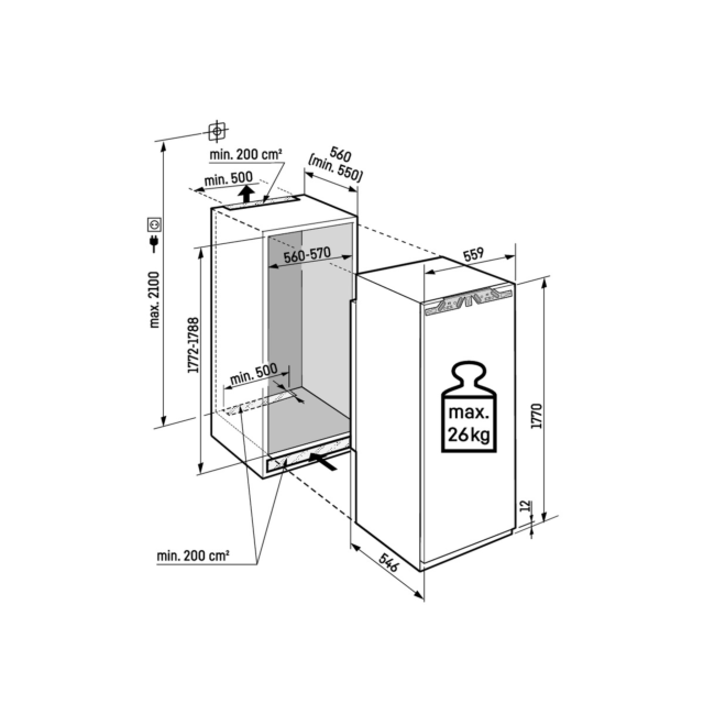 Liebherr IRBBI5150 Fully Integrated Larder Fridge With BioFresh, Fixed Hinge - B Rated