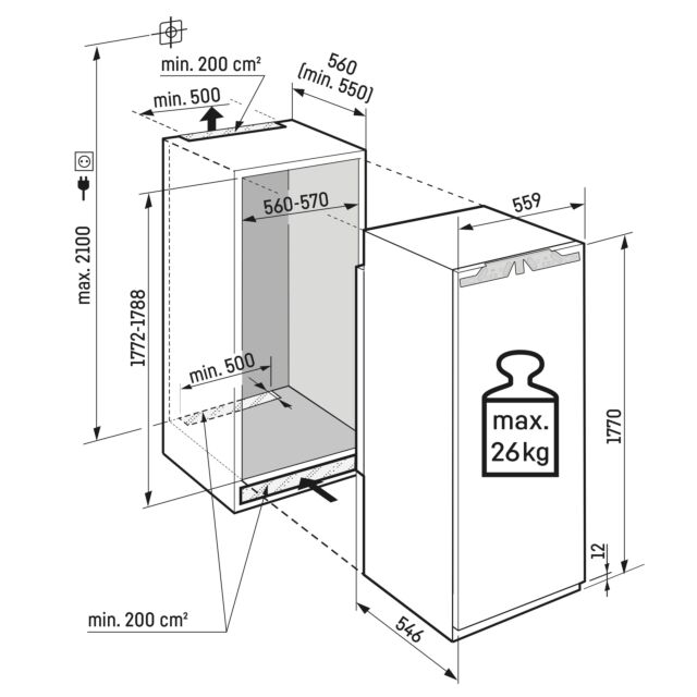 Liebherr SIFNE5108 55.9cm Fully Integrated No Frost Freezer