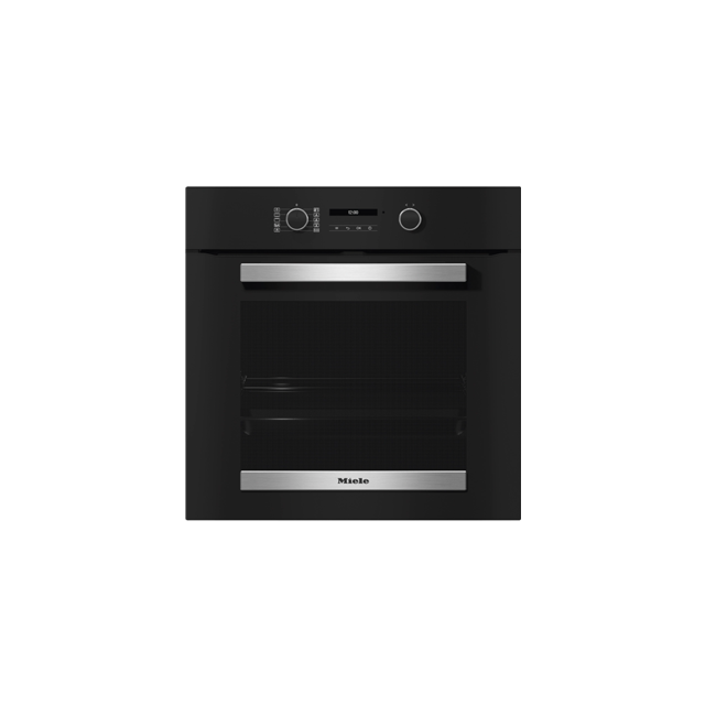 Miele H2467BP Built-In Single Oven, Obsidian Black Stainless Steel Effect