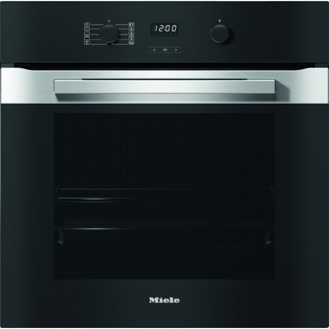 Miele H2860BP CLST Built-In Single Oven, Pyrolytic, Clean Steel