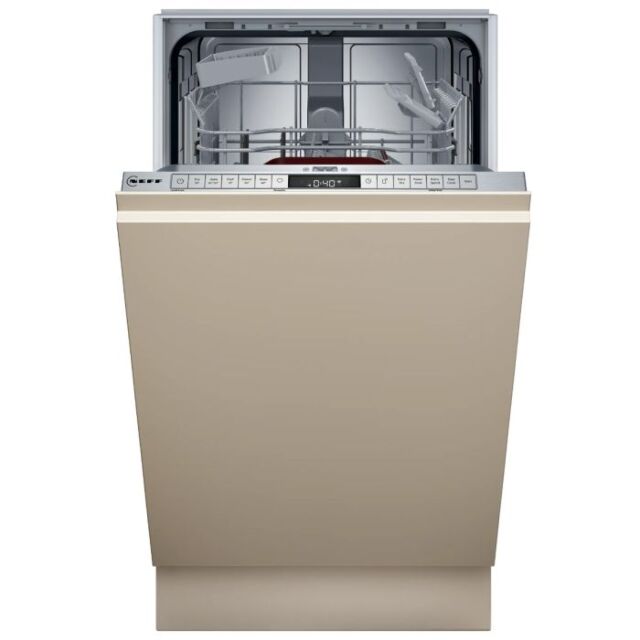 Neff S875HKX21G N50 Integrated Slimline Dishwasher, Cutlery Basket, Vario Hinge, E Rated 