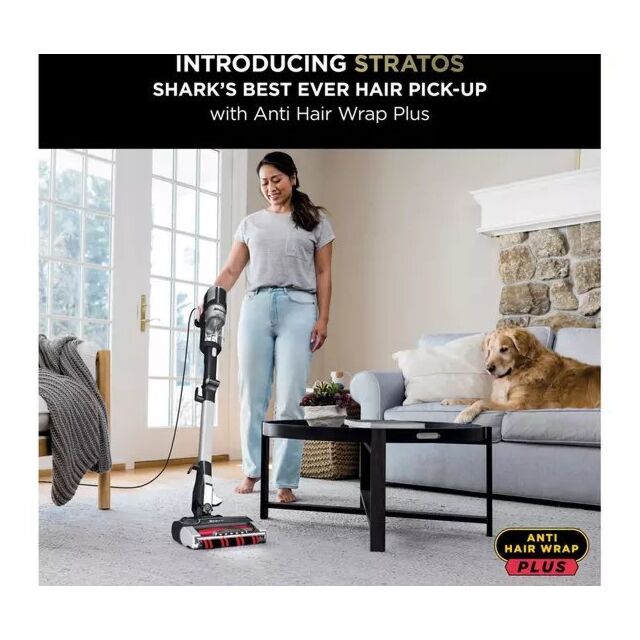 Shark HZ3000UKT Shark Stratos Anti Hair Wrap Plus Anti-Odour Corded Stick Vacuum - Black/Chrome