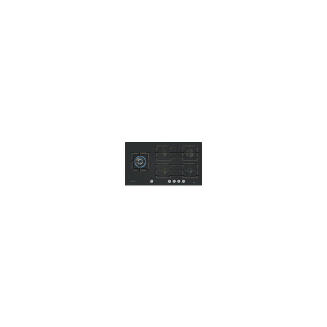 Siemens ER9A6SH40 iQ700 90cm 5 Burner Gas Hob, Black Tempered Glass, 