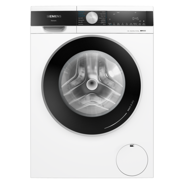 Siemens WN54G1A1GB iQ500 Freestanding Washer Dryer, 10kg/6kg, 1400 Spin, White, D Rated