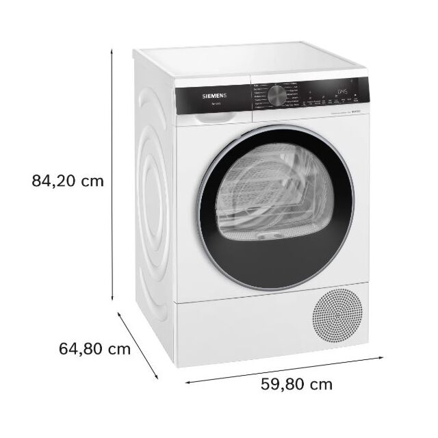 Siemens WQ45G203GB iQ500 Freestanding Heat Pump Tumble Dryer, 9kg, White, A+++ Rated