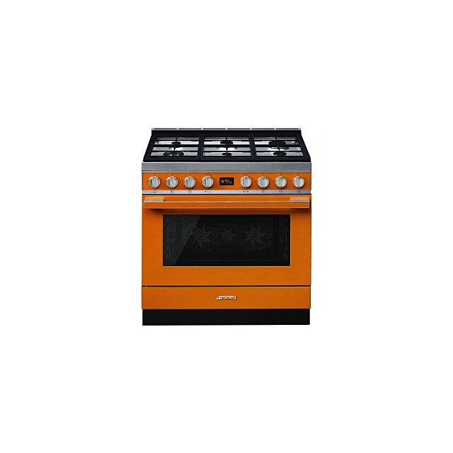 Smeg CPF9GP 90Cm Dual Fuel Single Cavity Portofino Range Cooker, Pyrolytic
