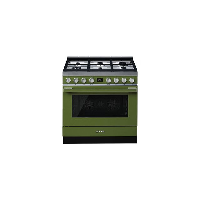 Smeg CPF9GP 90Cm Dual Fuel Single Cavity Portofino Range Cooker, Pyrolytic