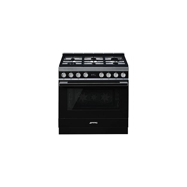 Smeg CPF9GP 90Cm Dual Fuel Single Cavity Portofino Range Cooker, Pyrolytic