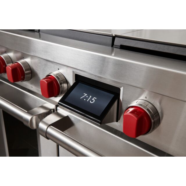 Wolf ICBDF48450CG/S/P 1216mm Dual Fuel Range Cooker, 4 Gas Burners, Chargrill + Griddle