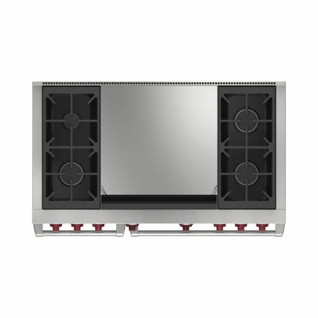 Wolf ICBDF48450DG/S/P 1216mm Dual Fuel Range Cooker, 4 Gas Burners, Double Griddle