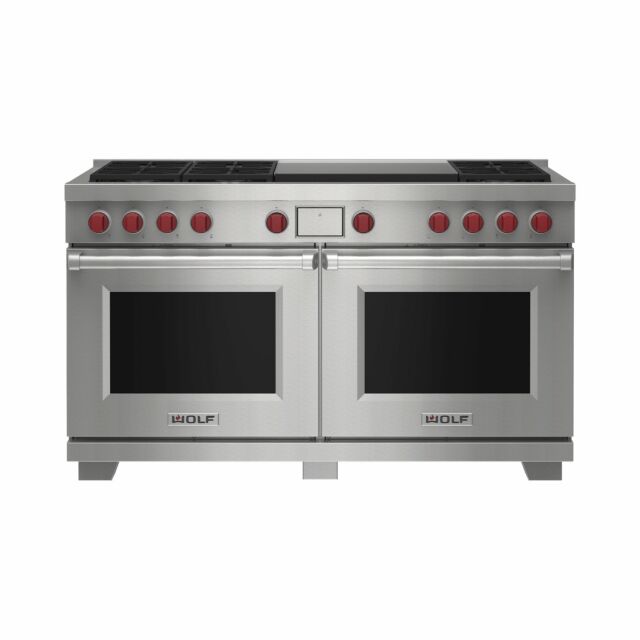 Wolf ICBDF60650DG/S/P 1521mm Dual Fuel Range Cooker, 6 Gas Burners, Double Griddle