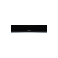 Bosch BIC510NS0B Series 6 Built-In 14cm Warming Drawer in Black With Steel Trim, Push-Pull Opening
