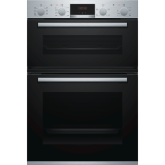 Bosch MBS533BS0B 59.4cm Built In Electric Double Oven with 3D Hot Air - Stainless Steel
