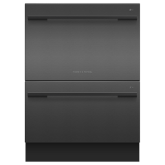 ** EX DISPLAY Fisher + Paykel DD60DDFHB9 Dishwasher DishDrawer™ Double, 12 Place Settings, Black Steel, Designer h