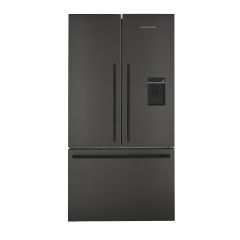 Fisher + Paykel RF540ADUB7 Freestanding Fridge Freezer French Door 900mm Designer Handle, Black Stee