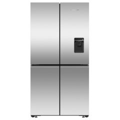 Fisher + Paykel RF605QNUVX1 Freestanding Fridge Freezer Quad Door 905Mm, Recessed Handle, Stainless 