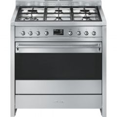 Smeg A1-9 90Cm Dual Fuel Opera Range Cooker, Stainless Steel
