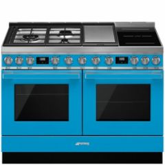Smeg CPF120IGMP 120Cm Dual Fuel Portofino Range Cooker, 3 Gas Burners, Electric Griddle + 2 Zone Ind