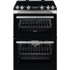 60Cm Electric Double Oven With Induction Hob - Stainless Steel - A Rated